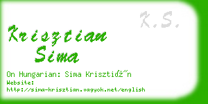 krisztian sima business card